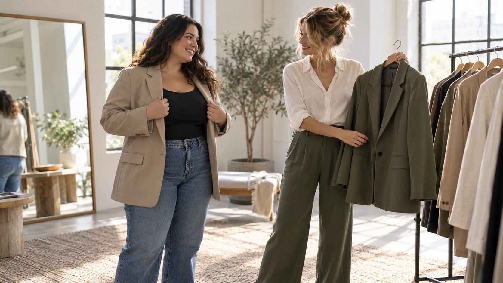 Comparing everyday clothing shapes in a dressing room